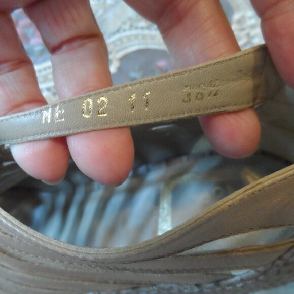 Christian Dior Beige Snake Embosed Lace Up Ankle Boots Size 38 1/2B - Picture 8 of 16